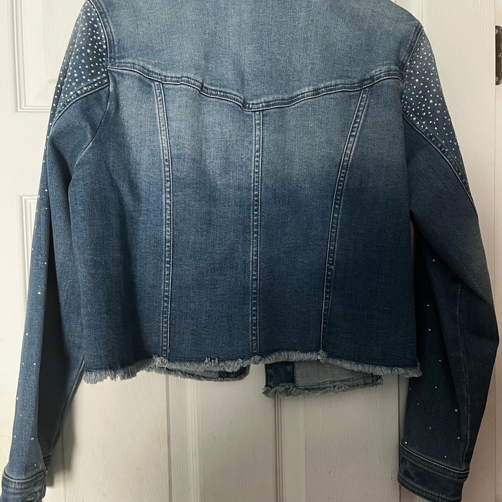 INC Rhinestone Jean Jacket - Picture 5 of 9